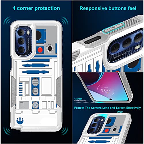 Case For Moto G Stylus 5G 2022, R2D2 Astromech Droid Robot Pattern Shock-Absorption Hard Pc And Inner Silicone Hybrid Dual Layer Armor Defender Case For Motorola Moto G Stylus 5G 2022 #TOP3