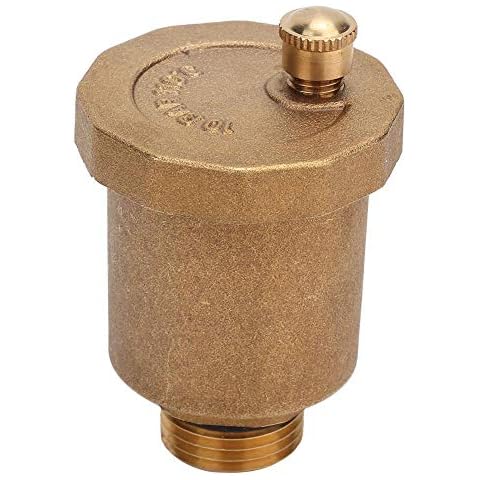 Brass Air Vent Valve, G1/2" Male Thread Air Vent Exhaust Valve One Way Air Vent Valve High Temperature Resistance, Rust Protection, Reliably Cover