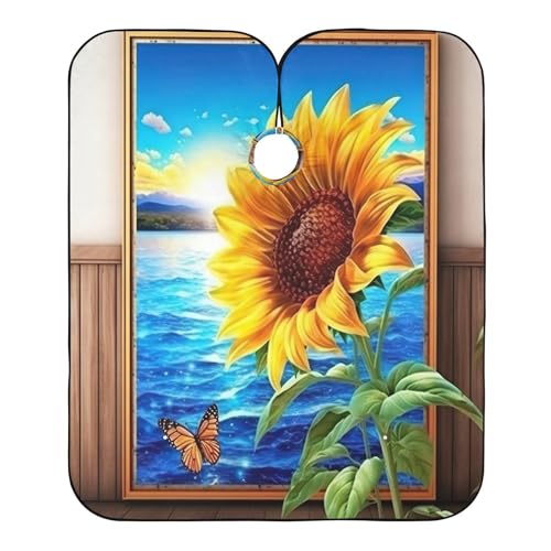 Capa impermeable profesional para corte de cabello Sunflower con cierre ajustable de broche para peluquería y estilismo miniatura 2