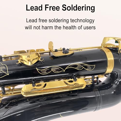 Image of Tenor Saxophone B Flat Tenor Sax Bb Tenor Saxophone for Beginners Students with Mouthpiece Reeds Cleaning Cloth Carrying Case