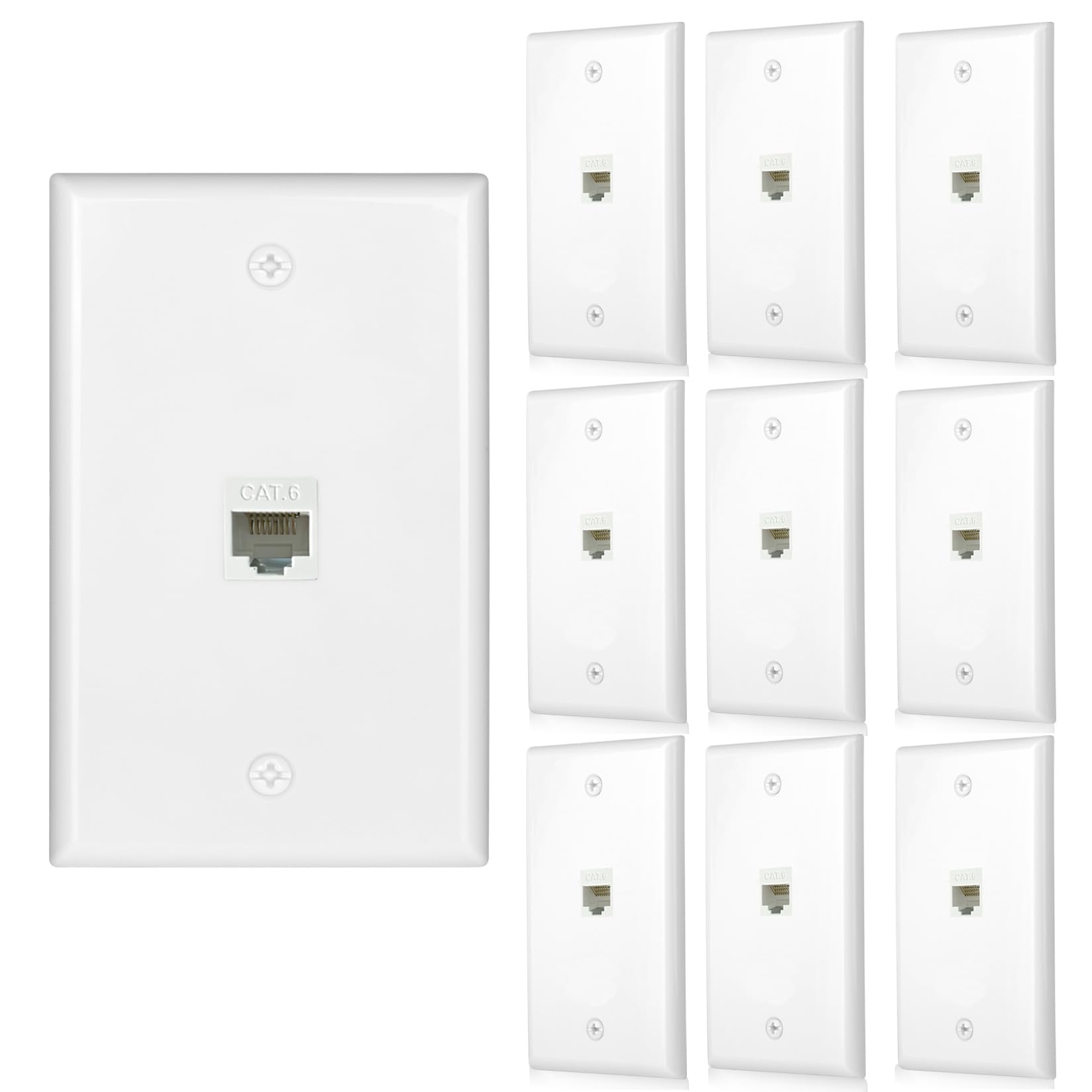 Prise murale Ethernet RJ45 Cat6 femelle femelle lot de 10 coupleurs blancs