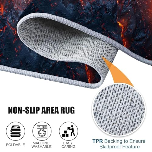 Tapis de Sol Antidérapant VULORA Lave Volcanique Gothique - 6