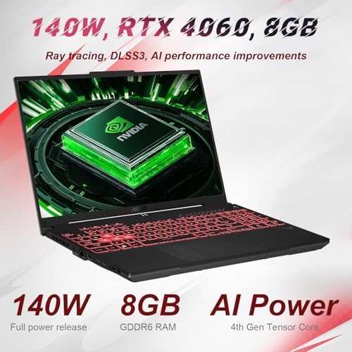 TUF - Computer portatile da gioco AMD Ryzen 9 RTX 4060 Ultimate da 16", FHD+1920 x 1200 165Hz, NVIDIA RTX 4060, RAM DDR5 da 32 GB, SSD da 1 TB, Wi-Fi 6, RJ45, Windows 11 P, con docking station - Notebook - Immagine 2