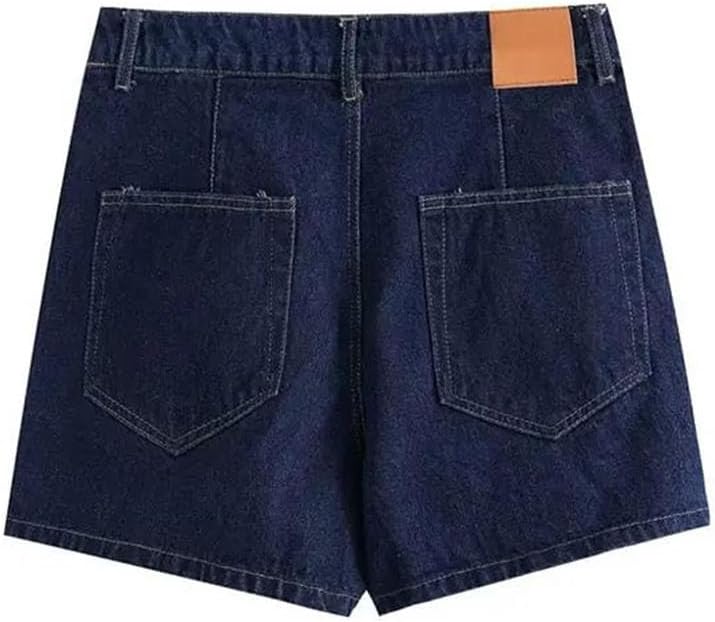Women's Pocket Decoration Short Slim Fit Denim Top Asymmetric Denim Skirt 2 Piece Set