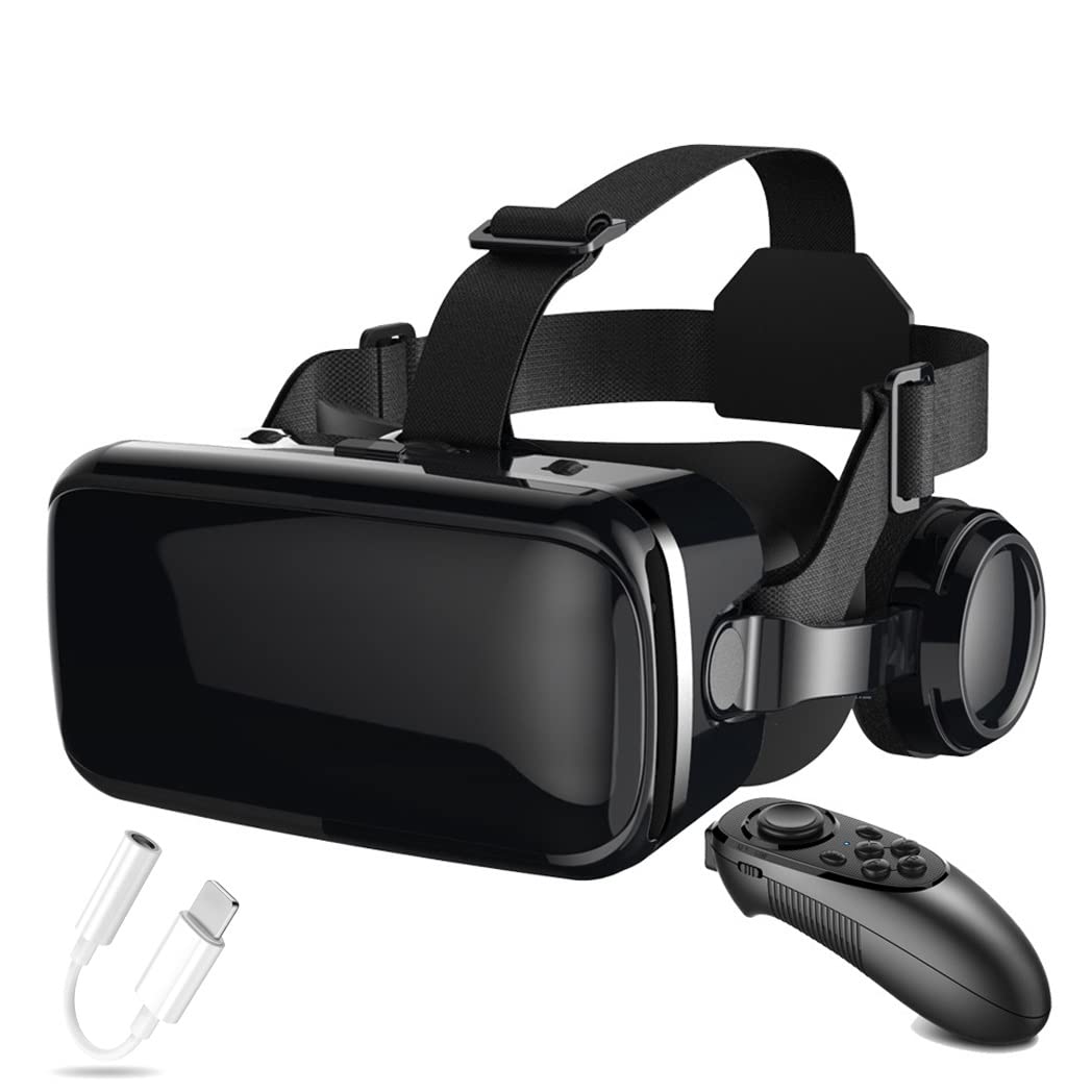 Occhiali VR, Visore Realtà Virtuale, Cuffie 3D VR Compatibile con Tutti Gli, Lente Regolabile per Film e Giochi 3D, per iPhone 13 Pro Max/13 Pro/13/12/11, per Samsung Galaxy S21, Huawei, Xiaomi