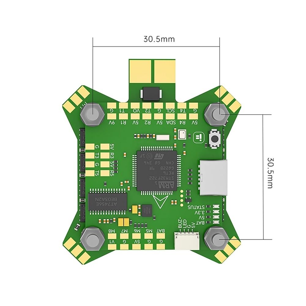 F722 F7 Controllore di Volo ESC 1.6W VTX for Drone FPV | Adatto for F722 F7 STM32F722 55A 4in1 ESC 1.6W VTX 30.5x30.5mm 2-6S LiPo