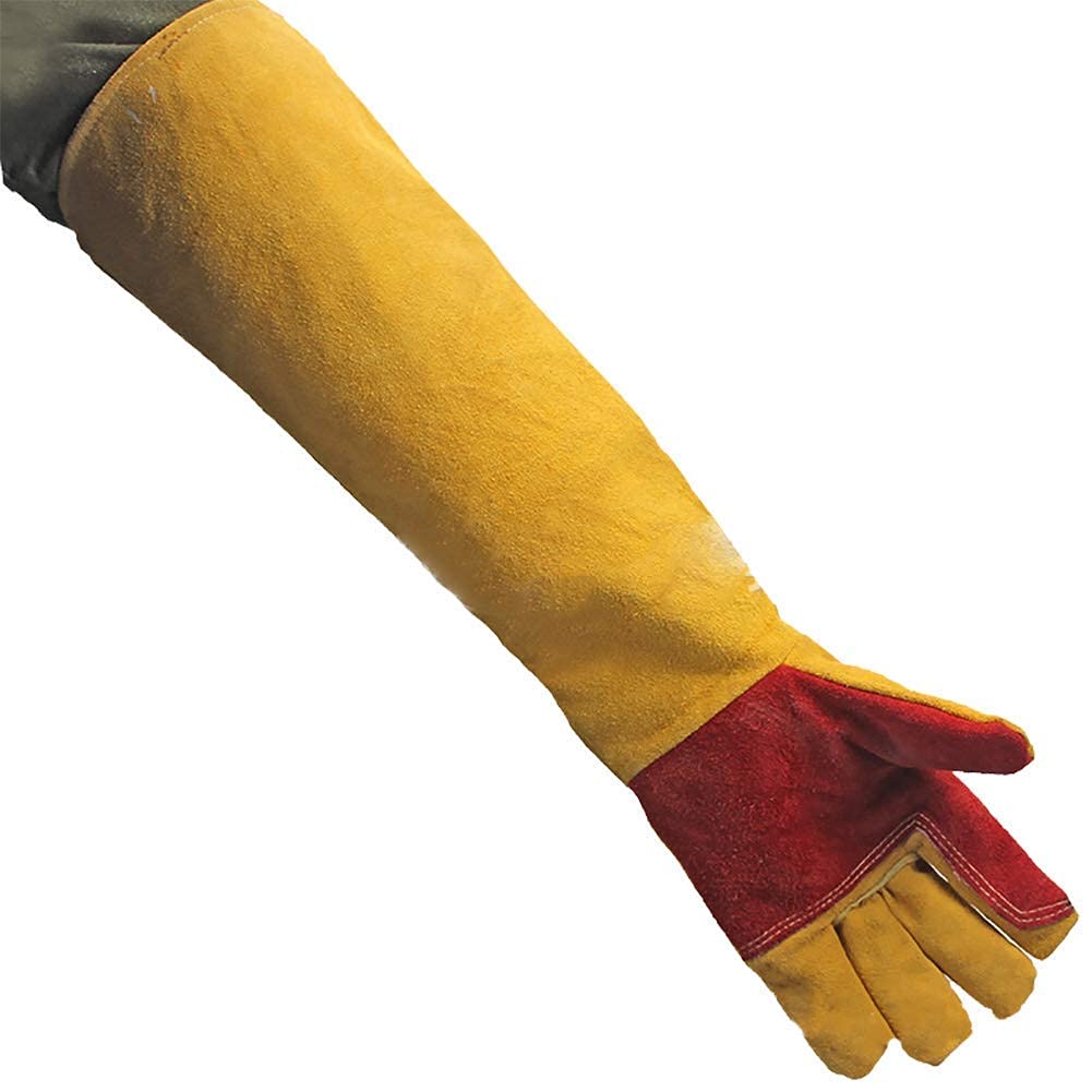 Gants de soudage en cuir de 60 cm avec manches extra longues, gants de travail anti-coupe, gants de travail résistants à la chaleur extrême, gants de protection de travail, gants de cheminée