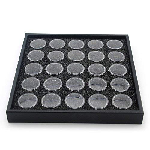 New Black Plastic Tray w/Black 25 Gem Jar Insert Jewelry Gemstone Display by JBT