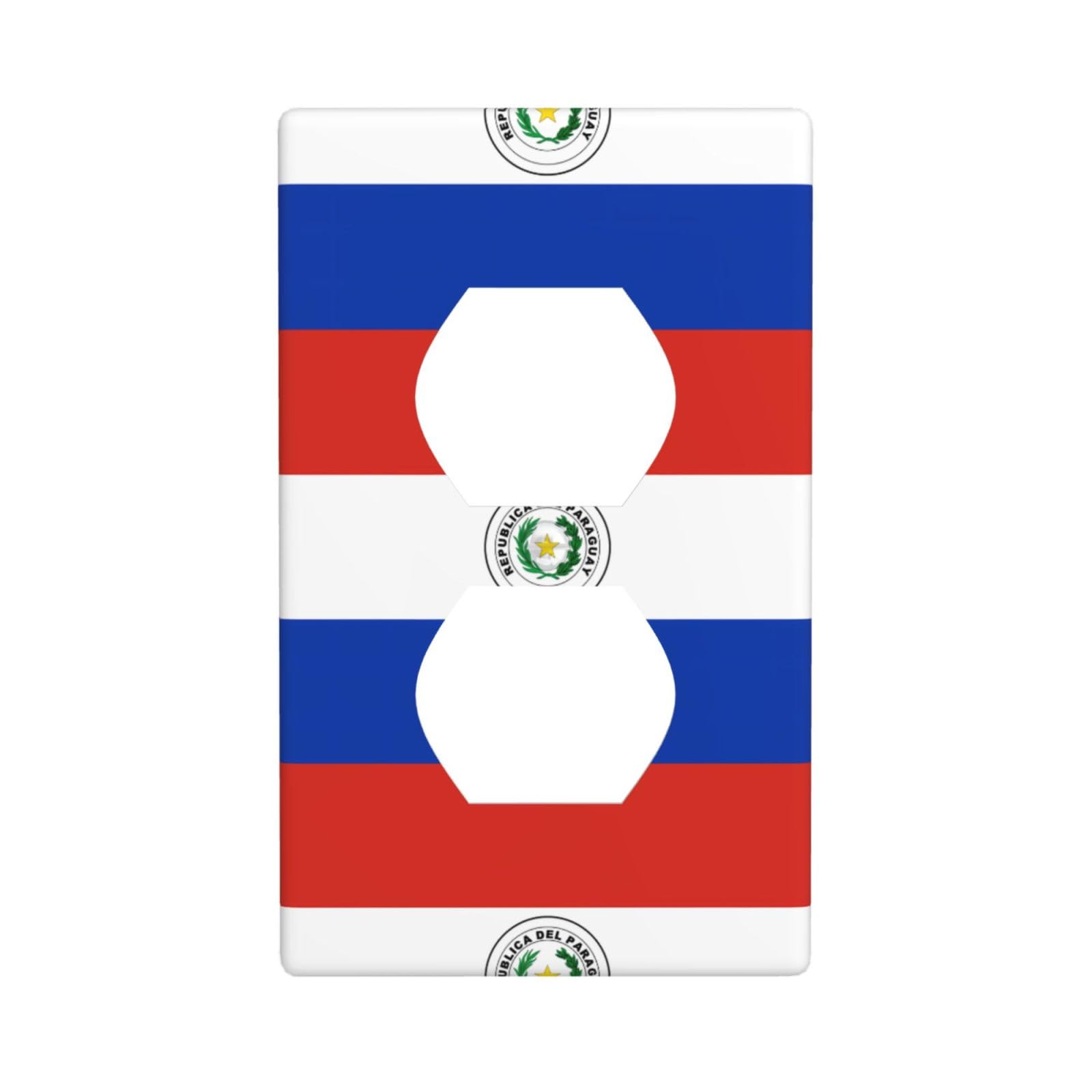 Cntdbu White Flag Of Paraguay Unbreakable Polycarbonate Switch Plate-1 Gang Screwless Wall Plate For Home Office