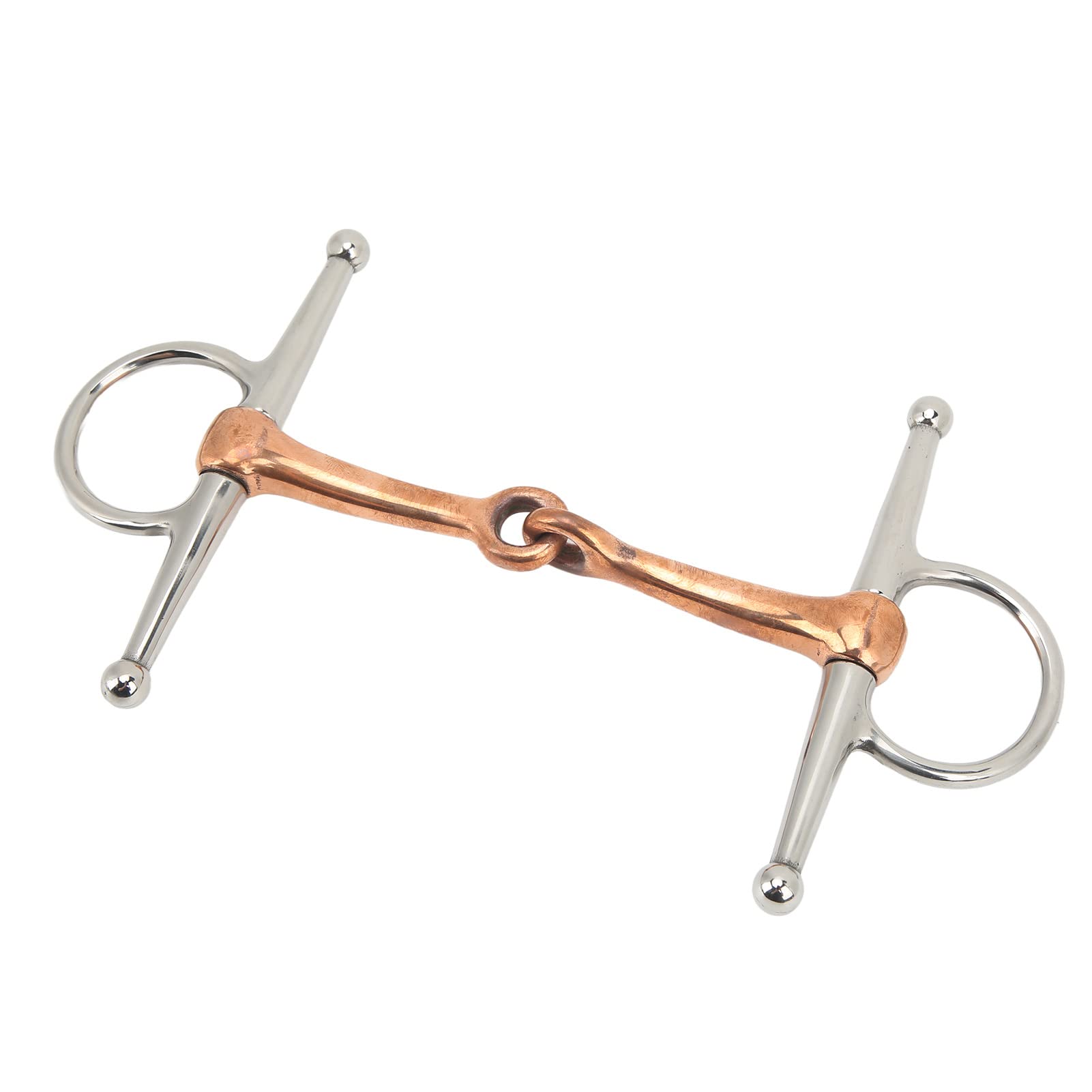 Filetto per Guancia Piena per Cavallo, Filetto per Cavallo da 125 Mm, Filetto per Cavallo con Bocca in Acciaio Inossidabile, Anello Sciolto per Cavallo in Rame, Filetto per Cavallo da Masticare