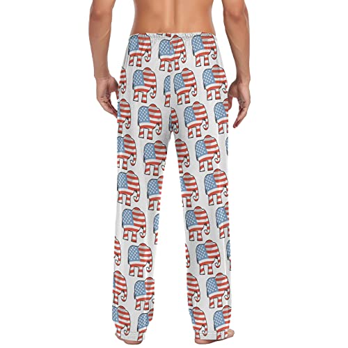 Vintage Elephant Pajama Pants Mens Lounge Pants Lightweight Men Pajama Bottoms with Pockets Drawstring2