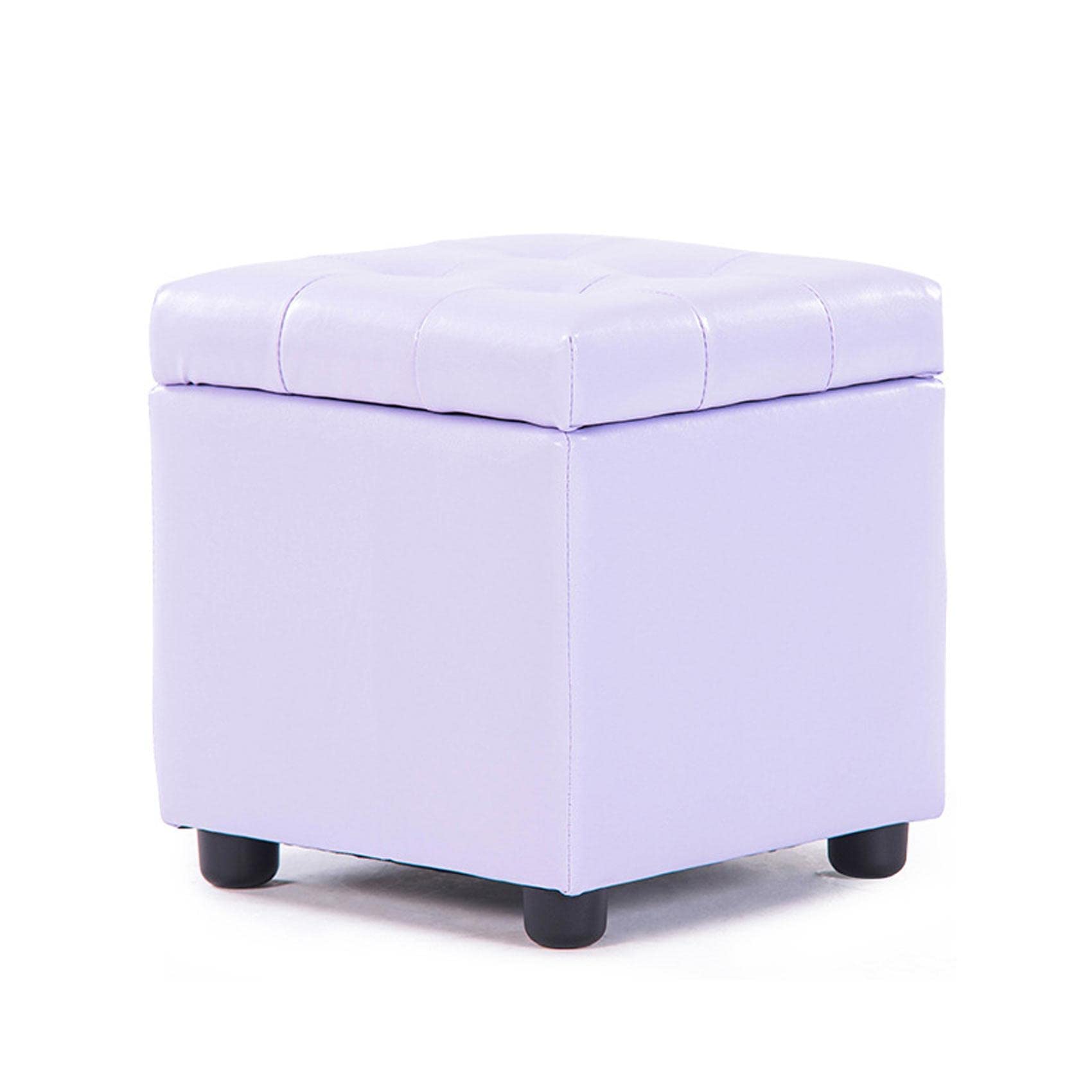 Pouf rangement cuir violet clair pour créer un coin lecture cosy
