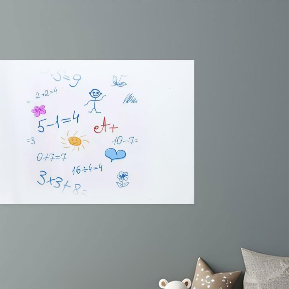 Pizarra Blanca Grande Adhesiva Electrostática para Pared 60X300 CM Borrable y Reutilizable Papel Pintado Removible para Escuela Oficina y Decoración Infantil