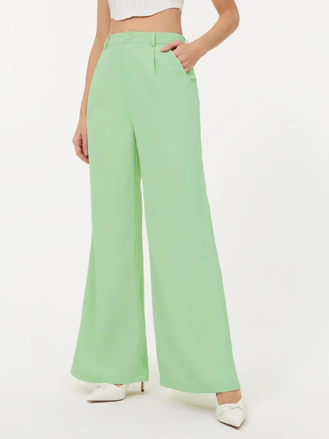 KOTTY Women's Co-ords Solid Dress Set Light Green 3
