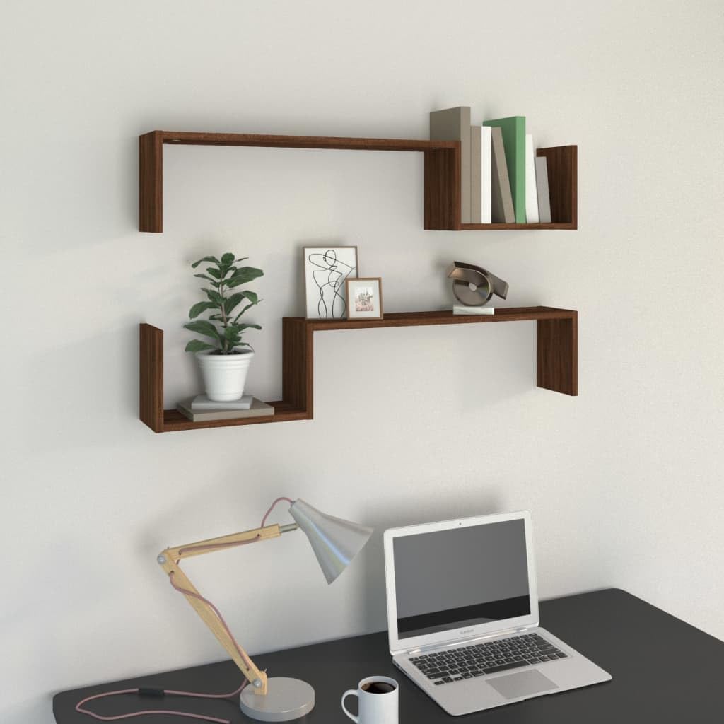 Étagère murale Lot de 2 étagères flottantes en bois robuste pour cuisine et salon