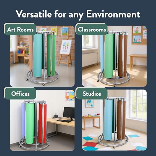 Image of Angeles 5-Roll Paper Dispenser & Cutter, Mobile Classroom Storage