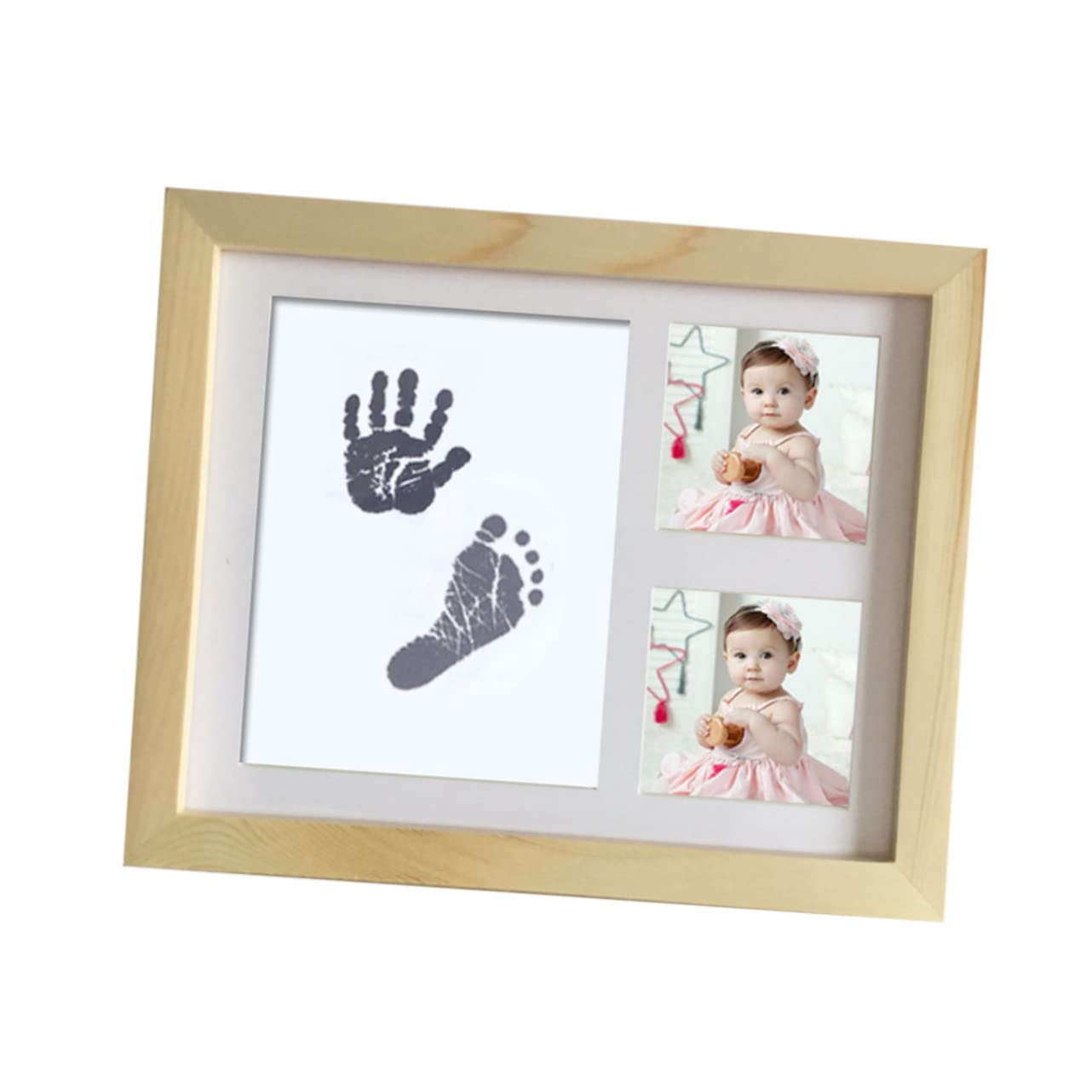 Kit Per Impronte Di E Piedi Del Bambino Cornice Per Foto in Legno Con Tampone Di Inchiostro Sicuro Per Neonati