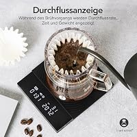 TIMEMORE Black Mirror Basic 2, Pour-Over Drip Coffee Scale mit automatischem Timer und Durchflussrate-Funktion, Präzision von 0,1 g, Digitale Kaffeewaage, Kapazität von 2000 g, Schwarz – Ansicht 2