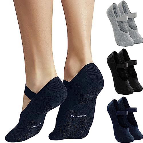 Kit 03 Pares Meias Lupo Sapatilha Antiderrapante Pilates Feminino Adulto | 1 Marinho - 1 Vinho - 1 P