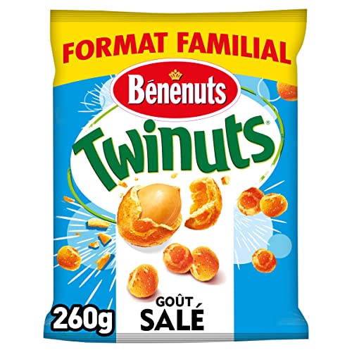 Benenuts Twinuts Cacahuètes Enrobées Croustillantes Goût Salé format familial 260g Cover