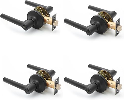 Cielsa Dawn Manija de puerta negra mate, palancas de puerta interior de privacidad resistente, pomos de puerta de dormitorio sin llave con