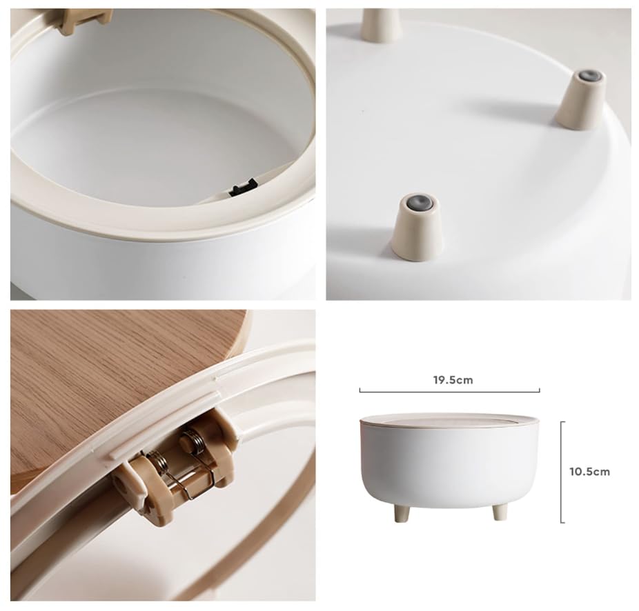 Miniatura 2 de Faubourg - Mini bote de basura de escritorio, organizador de mostrador de baño con tapa abierta, soporte para aperitivos de cocina, plástico, para