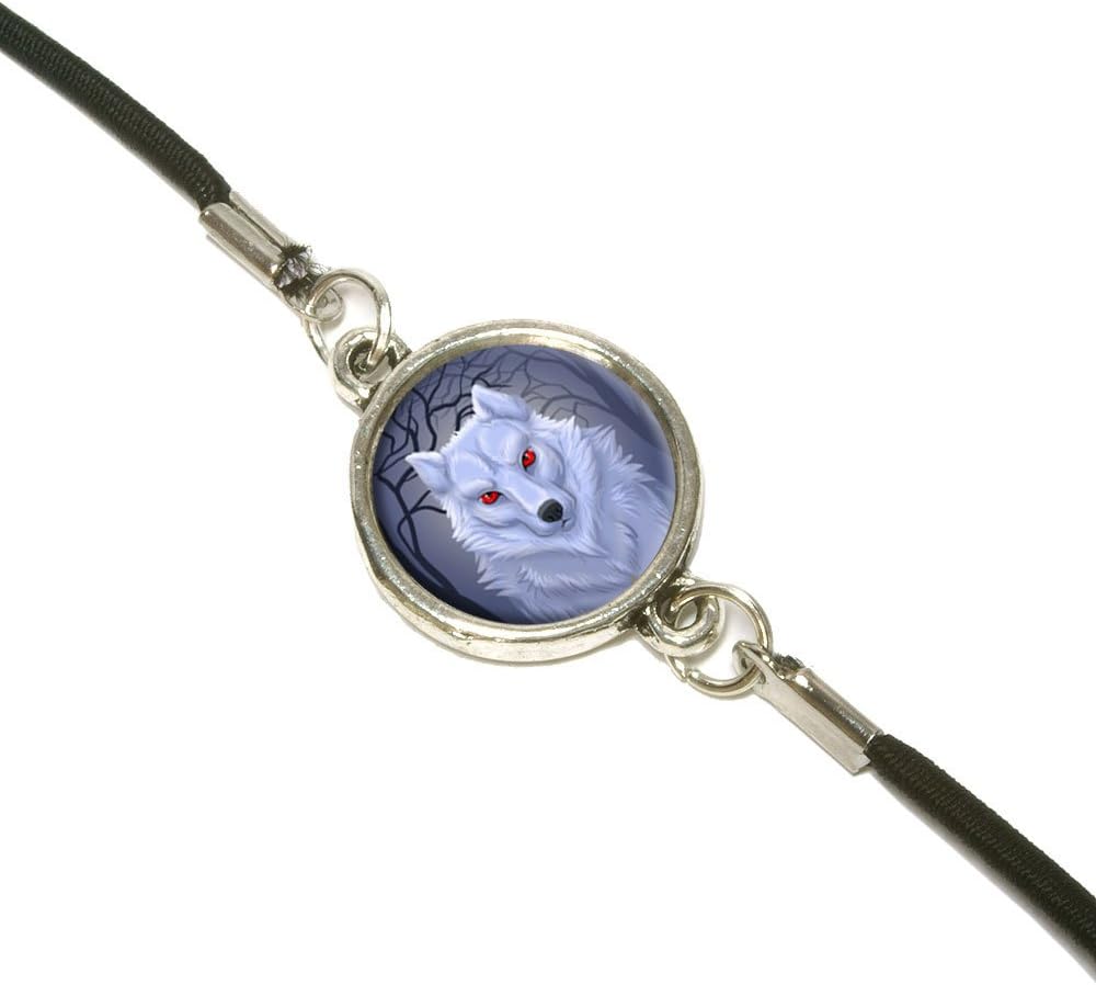 White Dire Wolf Bookmark Book Wrap Strap Elastic Band