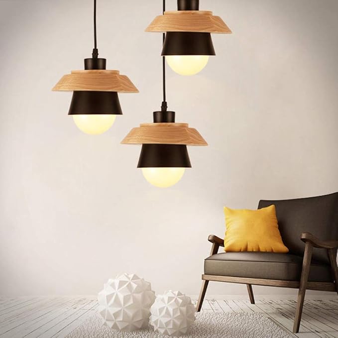 TZNBGO Moderne 1Light Hanglamp Montage Metalen Plafond Opknoping Lampen Armatuur Loft Smeedijzer E27 Edison Suspension Lantaarn Hoogte Verstelbaar Restaurant Droplight Moderne Chand, TZNBGO, Zwart photo 3