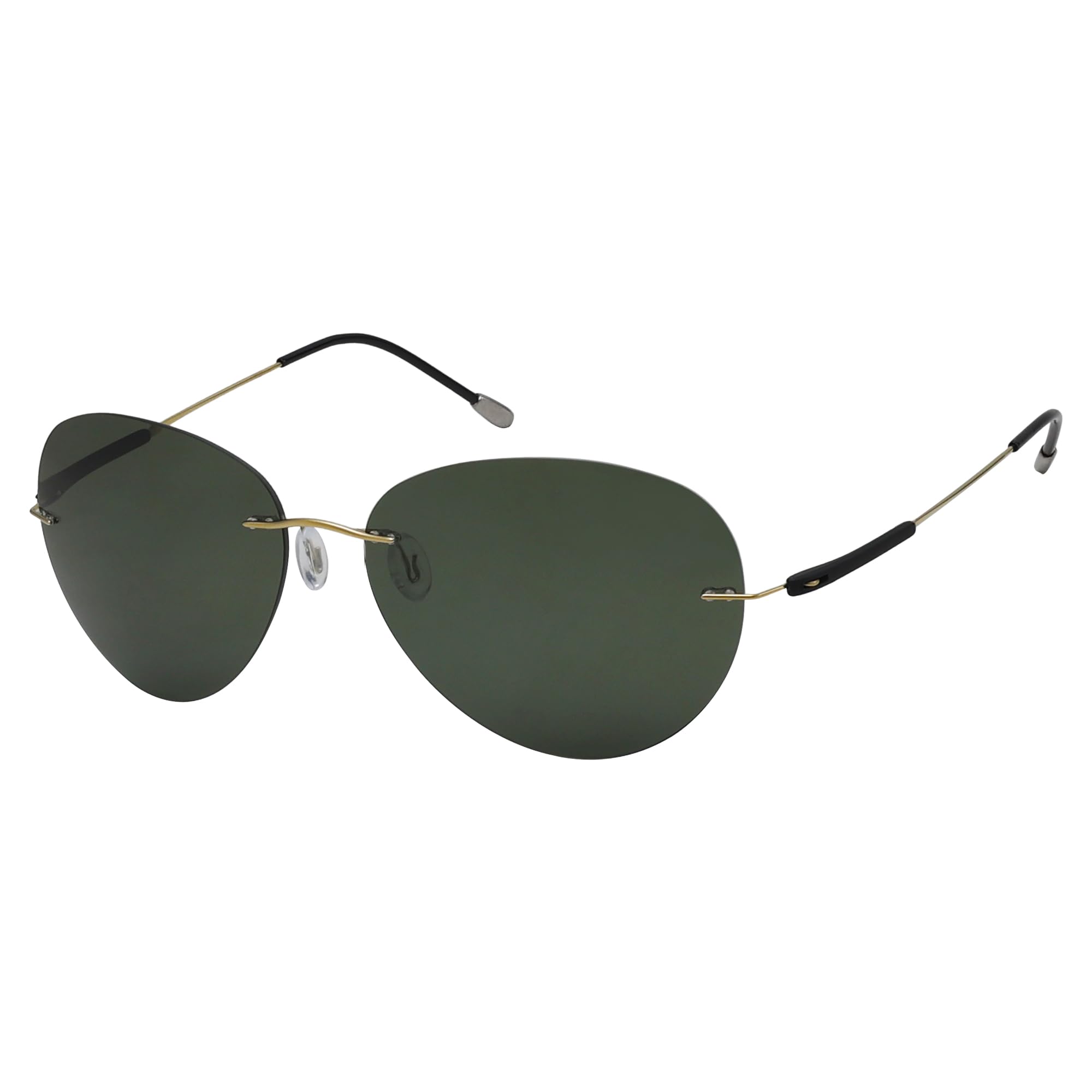Eyekepper Pilot Rimless Titanium Polarized Sunglasses for Men and Women