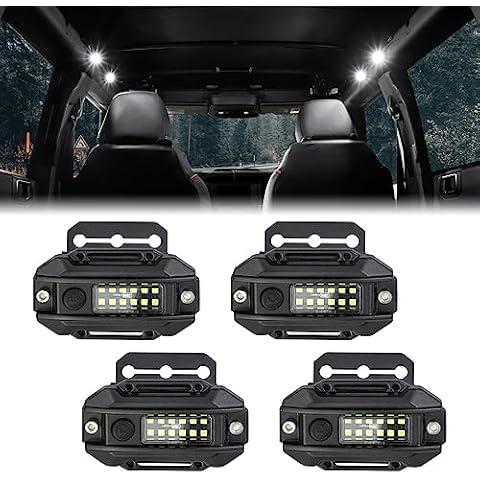 MSIZOY Front And Rear Interior LED Dome Ceiling Lights Kit With Harness Mounting Brackets Compatible With For Ford Bronco 2021 2022 2023 2024 2 Door 4 Door Soft Top Hardtop,4PCS Cover