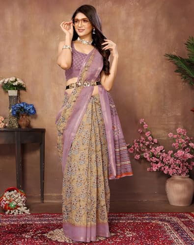 Image of Yashika Linen Blend Womens Saree