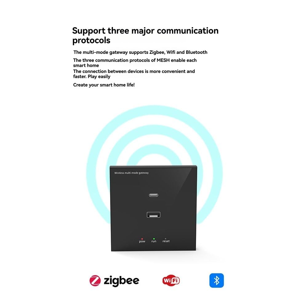 Tuya Zigbee Multi-Mode Wall Gateway Hub für Home, WiFi Bridge, Bluetooth Mesh, Life Fernbedienung Funktioniert Funktioniert