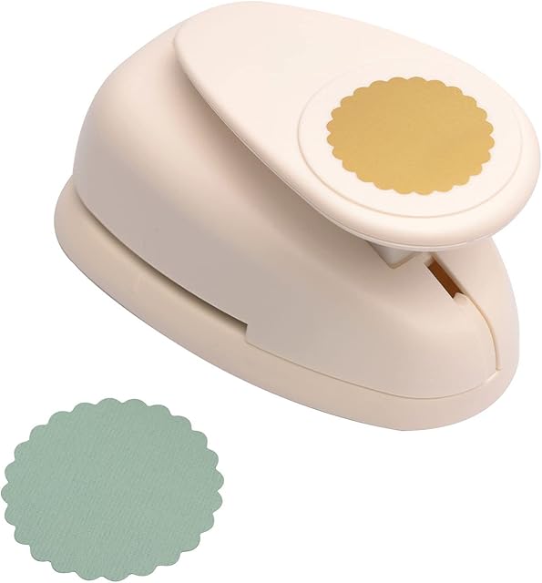 Vaessen Creative Craft Paper Punch Scalloped Circle Motive Puncher, Multi-Colour, Large