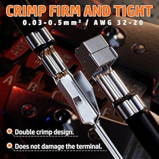 PEBA Set di Pinze Crimpatrici per D upont 2,54 mm Connettori/JST-XH 2,5mm Connettori, Pinza Crimpatrice 0,03-0,5 mm² per D upont 2.54mm,JST-XH/SM/SYP/PH/VH 3,96 mm Connettori, Molex, AMP EI, ecc.
