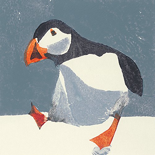 The Art Group Julia Burns (Puffin) -Canvas Print 40 x 40cm, Wood, Multicolour, 40 x 40 x 1.3 cm