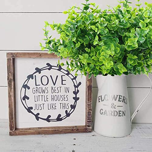 24 Bundles Artificial Greenery Stems Fake Plants Outdoor Uv Resistant Faux Plastic Plant For Indoor Outdoors Home Kitchen Office Garden Porch Farmhouse Window Box Decor #TOP3