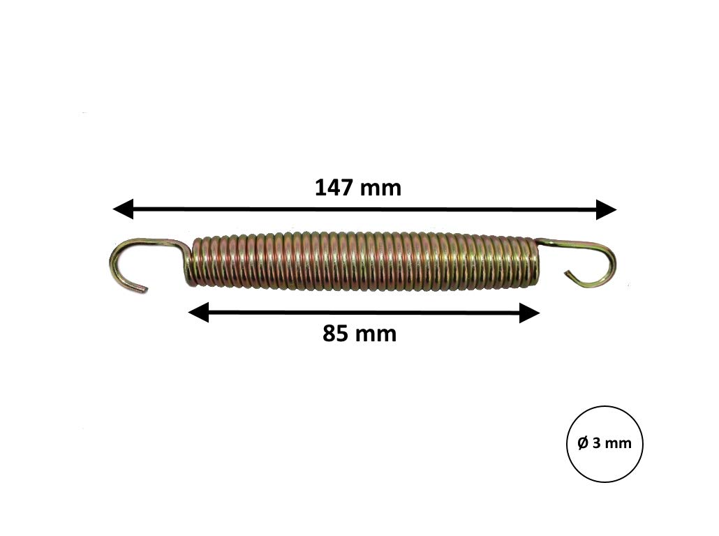 walexo Trampolinfedern (Zugfedern) – rostfreier Stahl, doppelt beschichtet – Ø 3 mm – Länge 147 mm – Verschiedene Mengen erhältlich