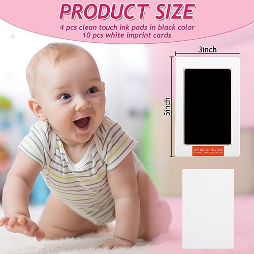 Outus OUTUS-TOUCH INK PAD-01 Newborn Baby Handprint And Footprint Paw Print Kit 4 Clean Touch Ink Pads 10 Imprint Cards Pet Inkless Infant Hand And Feet Stamp thumb #1