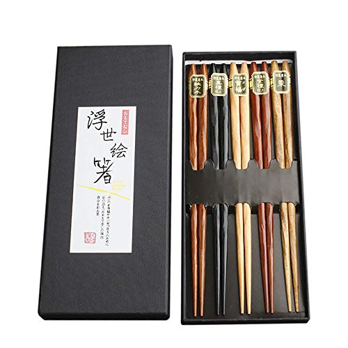 5 Pair Reusable Japanese chopsticks gift set classic chopsticks can be washed in the dishwasherHot pot chopsticks 88 inches  225 cm5 colors