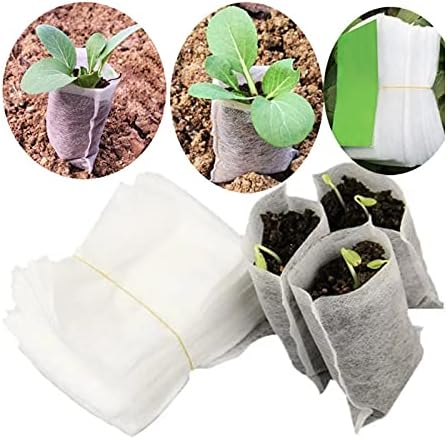 Miniatura 6 de 200pcs Biodegradable Semilla Vivero Bolsas de Plantas No Tejidas Bolsas de Cultivo Bolsas de Plántulas de Tela Macetas Plantas Bolsa para el Hogar