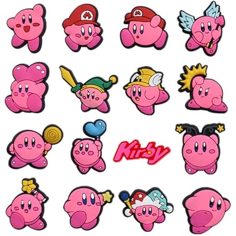 PANYI 16 Pcs Cute Shoe Charms Different Shape Shoe Decoration Charm PVC Shoe Charm Accessories Charms,PVC Cute Cartoon Pink Shoe Decorations Bracelet Accessories Charms for Kids Adults Cover