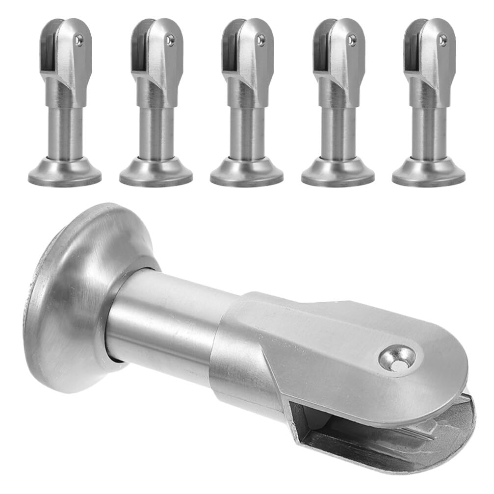 Ciieeo Stainless Steel Toilet Partition Foot Supports 6 Pack 5.90X2.36X2.36In Bathroom Partition Hardware Durable Commercial Restroom Divider Fitting Accessory