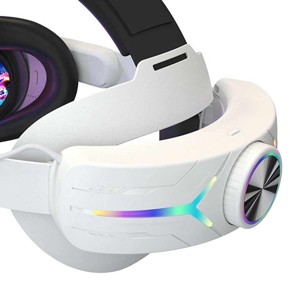 Head Strap Battery Pack for Meta Quest 3, Replacement Elite Strap 8000mAh Enhanced Comfort and Extended Gaming Time with RGB Light for Quest 3 VR Headset