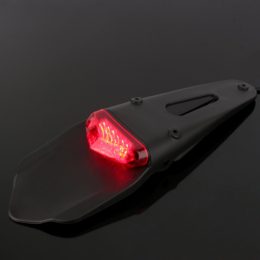 Feu Stop, Keenso Feux de Frein Arrière Rouge Lumière Moto pour Garde-Boue LED Triangle Lampe de Recul Plaque D'immatriculation Universel