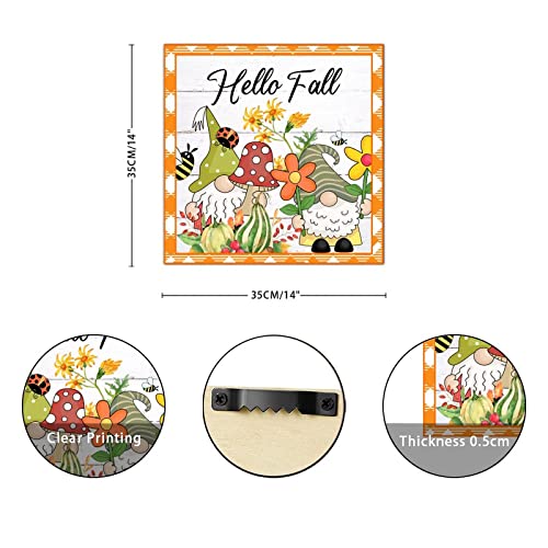 Plaque murale en bois Hello Fall de 35,6 cm aux finitions classiques - 3