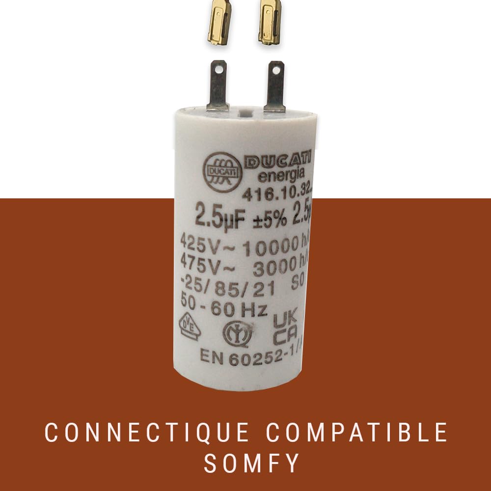 2 Condensatori 5,5 UF Per Tapparelle SOMFY - Sostituzione