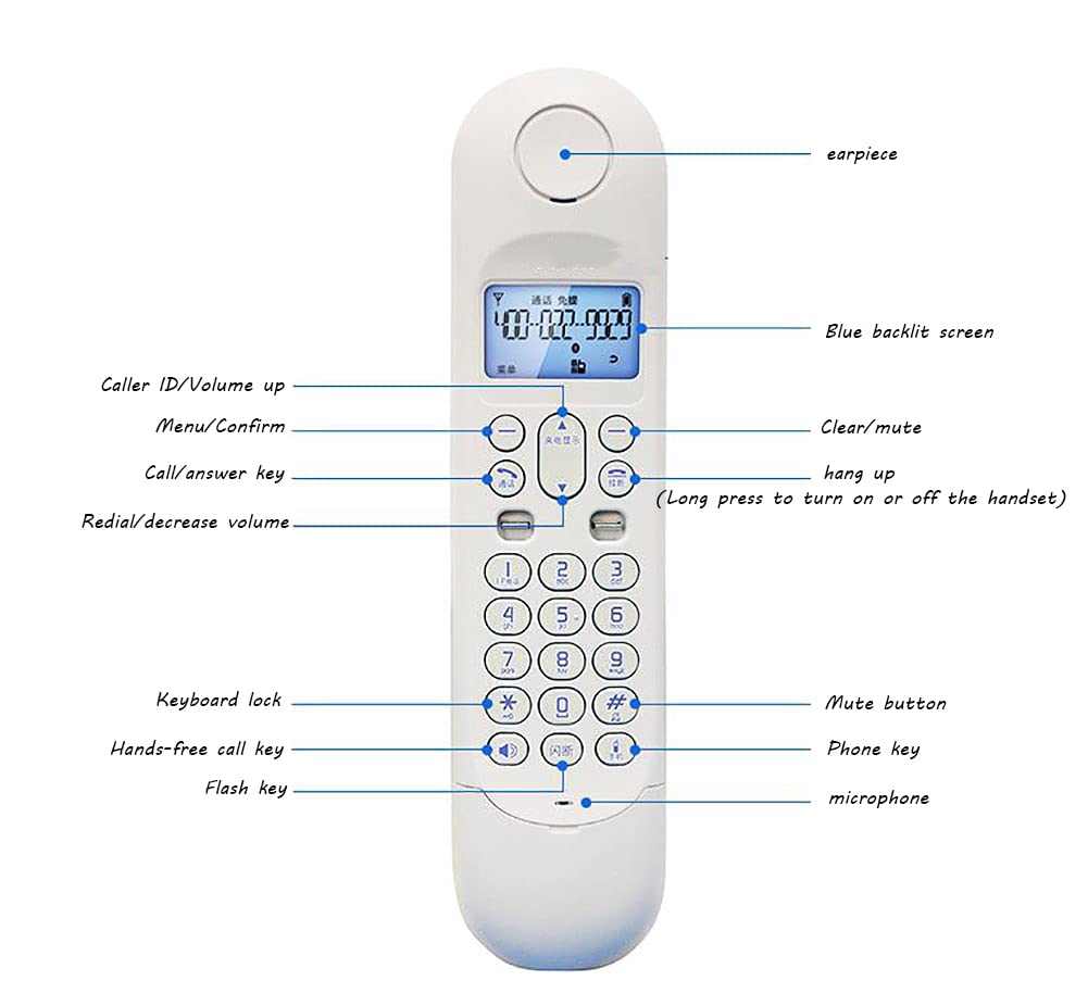 Telefono cordless con segreteria telefonica, blocco chiamate fastidiose, telefono domestico robusto
