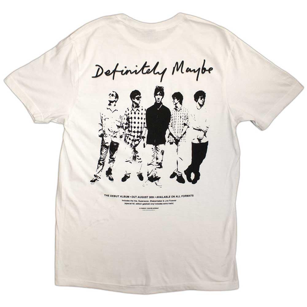 Rock Off White Oasis - Definitely Maybe Promo - T-Shirt (Back Print) - Cotton - Size Xl - Officially Licensed Merch