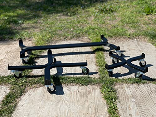 Tecnokit: Carrello portapiante, Varie Dimensioni, con Ruote industriali Ø 5 cm, Struttura in Acciaio, Adatto per Interni ed Esterni, Giardinaggio. (Ø cm 25, Nero) - immagine 5