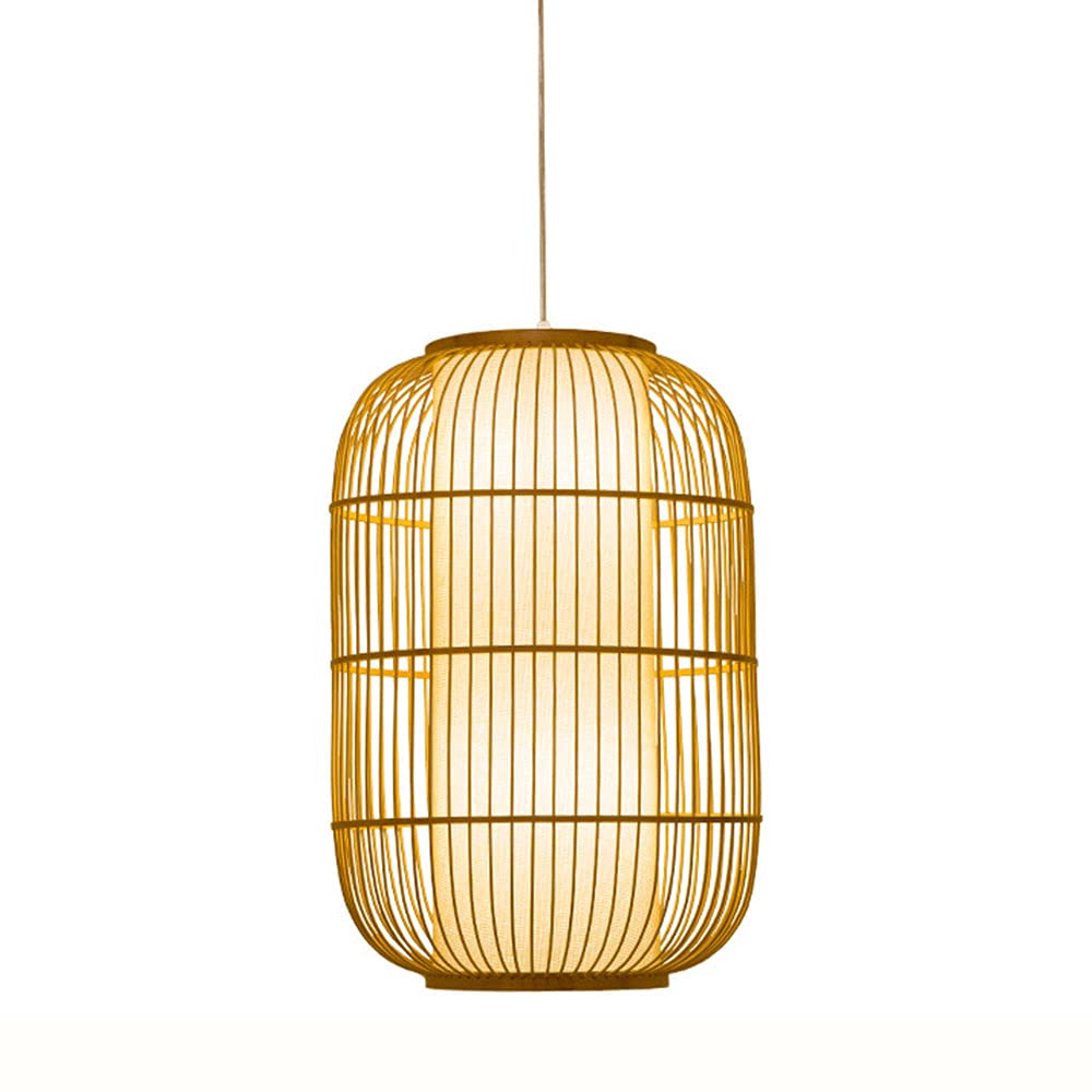 Chiński Styl Bambusowy Lampion Żyrandol Nowoczesna Kreatywność Ręcznie Tkany Rattanowy Wisiorek Światło Jadalnia Oprawy Oświetleniowe Lampa Wisząca E27 Pojedyncza Głowica Do Salonu Sypialnia Re